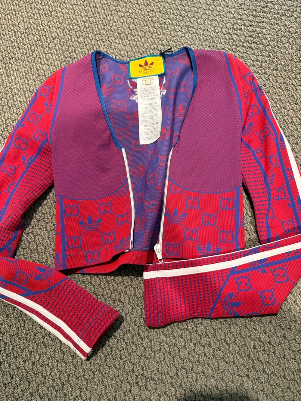 Gucci woman Red & Purple Cropped Logo Jacket - Picture 2 of 9